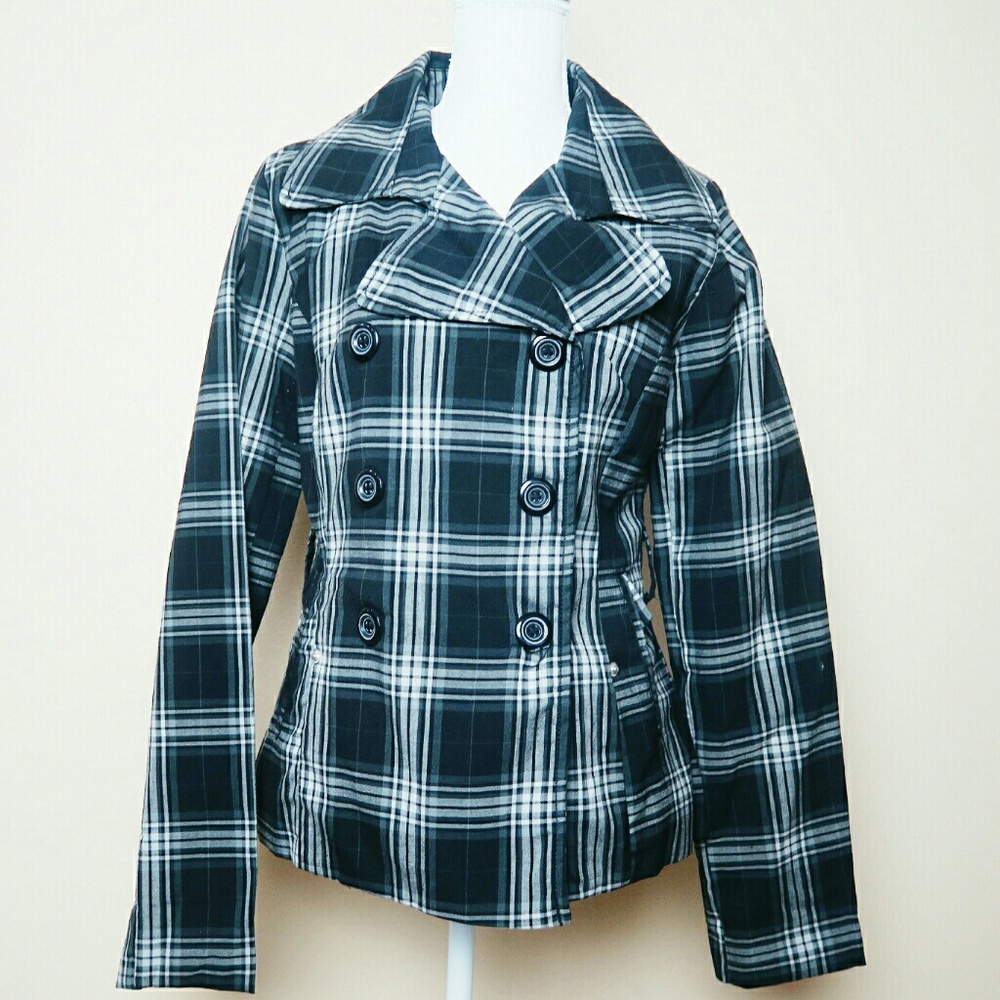 Plaid trench coat
